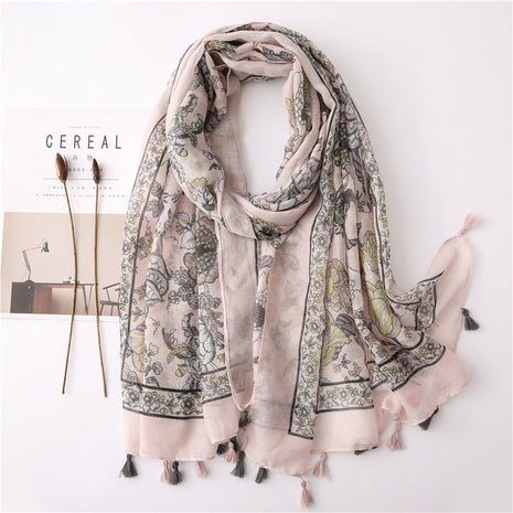 Japanese Style Artistic Cotton and Linen Scarf Bohemian Cashew
