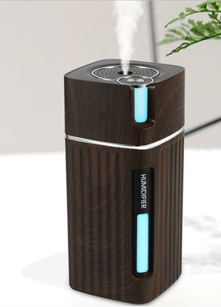 WoodGlow™ USB Ultrasonic Aroma Humidifier – Mini Mist Maker with LED Night Light