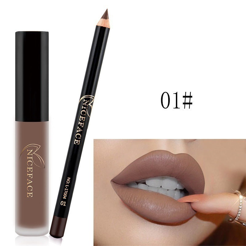 NICEFACE Lip Gloss & Pencil Set