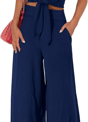 High Waist Slim-fit Wide-legged Pants Suit
