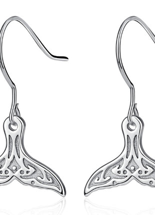 925 Sterling Silver Whale Tail Earrings