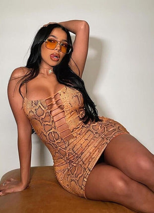 Hollow Bag Hip Skirt Slim Dress