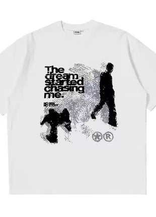 Letter Print Cotton Short Sleeve T-shirt