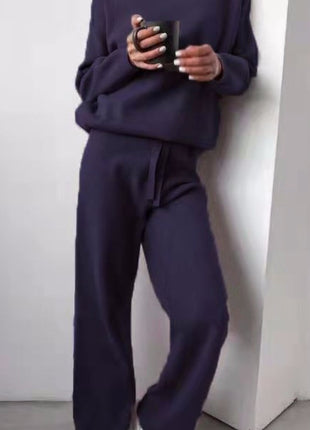 Turtleneck Sweater and Drawstring Straight Pants Set