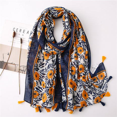 Japanese Style Artistic Cotton and Linen Scarf Bohemian Cashew