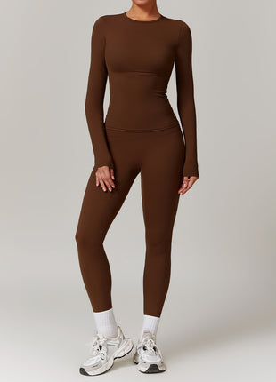 Tight-fitting Quick-drying Long Sleeve High Waist Leggings Set