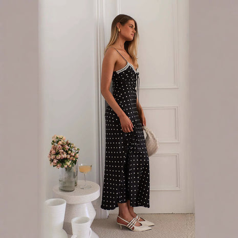 Sleeveless Sling Neckline Lace Slim Fit Dress