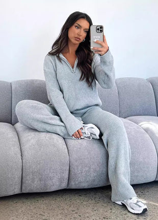 Lapel Blazer & Straight-Leg Pants Set