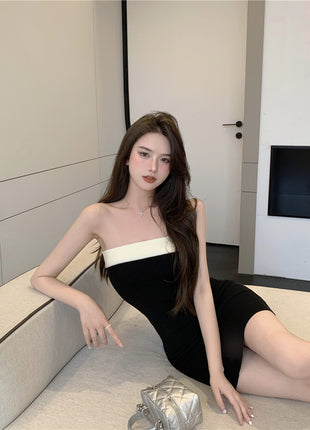 Pure Desire Style Off-shoulder Dress Women's Summer Waist Bag Hip