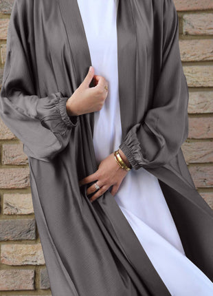 Bubble Satin Cardigan Abaya