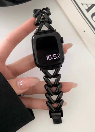 Suitable For Apple Watch Single Row V Chain Denim Chain Metal Watch Band