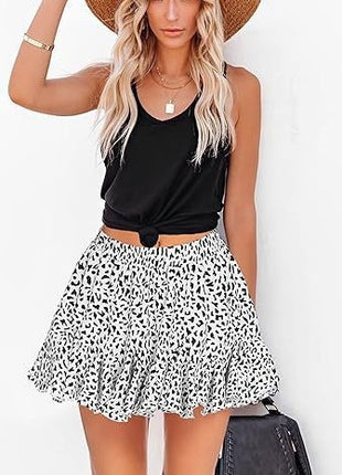 A- Line High Waist Pleated Mini Skirt