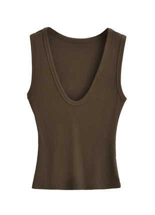 Deep U-neck Short Top