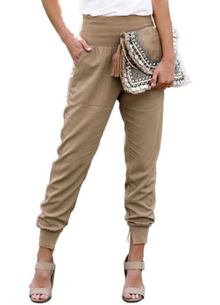 High Waist Cropped Trousers with Slits