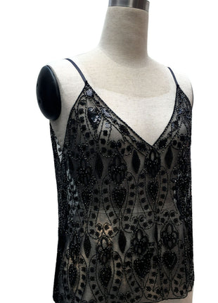 Heavy Embroidery Sequins Vest Shiny Small Sling