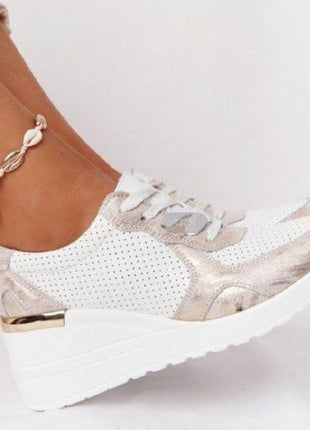 Plus Size Casual Platform Lace-up Wedge Shoes