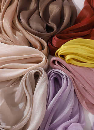 Breathable Cool Island Satin Smooth Silk Toe Scarf