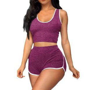 Fashion Casual Multicolours Sports Top & Shorts Suit