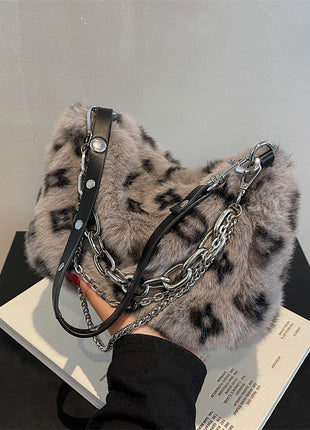 Winter Plush Chain Shoulder Handbags