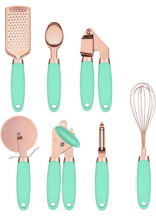 Copper Plated Set of 7 Kitchen Utensils