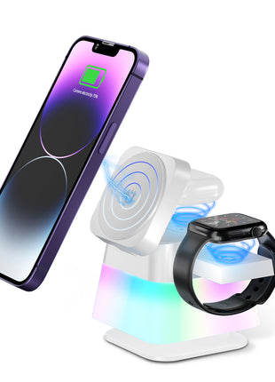 4 In 1 Rotatable Lighting Wireless Fast Charger Stand Station