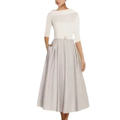 Formal Banquet Temperament Style Off-shoulder Half Sleeve Dress