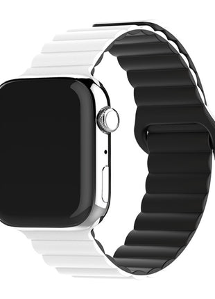 Two-color Silicone Magnetic Back Ring Buckle Band Applicable with Apple watch