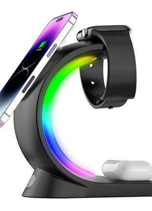 3 In 1 Magnetic Wireless Fast Charging for iPhone, Watch, Earbud