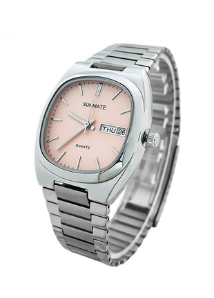 Fashion Simple Square White Shell Steel Belt Quartz Watch