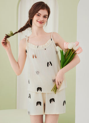 Pure Cotton Double-layer Gauze Pyjamas Set