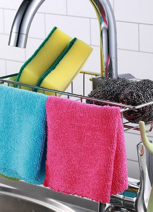 Adjustable Sink Drain Rack Sponge Storage Faucet Holder Soap Drainer Shelf Basket Organizer Kitchen Bathroom Accessories