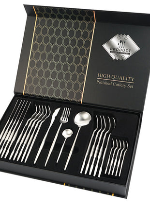 Stainless Steel Tableware 24-piece Set with Gift Box