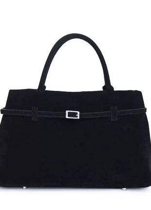 Solid Faux Suede Large Capacity Tote Bags