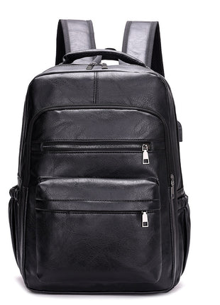 New PU Casual Large Capacity Multi-functional Retro Leather Backpack