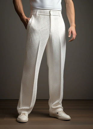 Casual Versatile Business Straight Waffle Pants