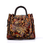 Trendy Three-dimensional Embossed First Layer Cowhide Bag