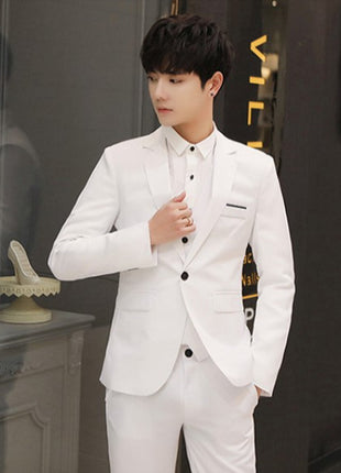 Slim-fit Pants and Coat Two-piece Suit