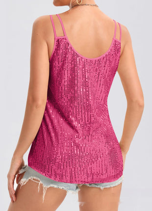 Sequins V-neck Strap Vest