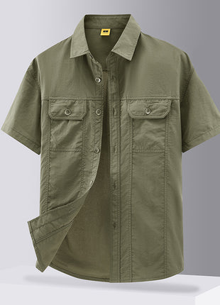 Casual Solid Color Workwear Shirt Men