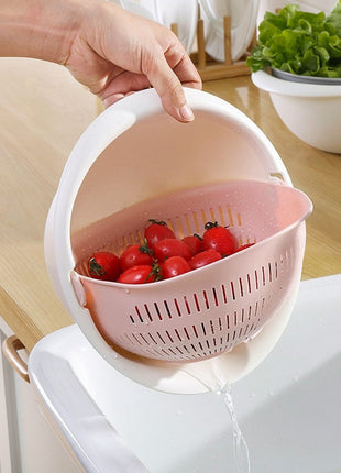 Portable double-layer cleaning & drain basket