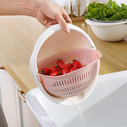 Portable double-layer cleaning & drain basket