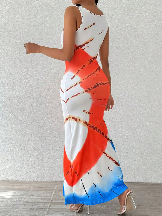 Fashionable Long with Waistline Maxi Dress