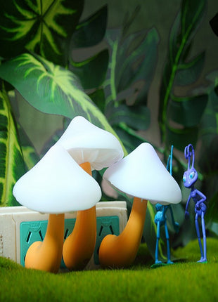LED Night Light Mushroom Wall Socket Lamp Warm White Light-control Bedroom Light Home Decoration