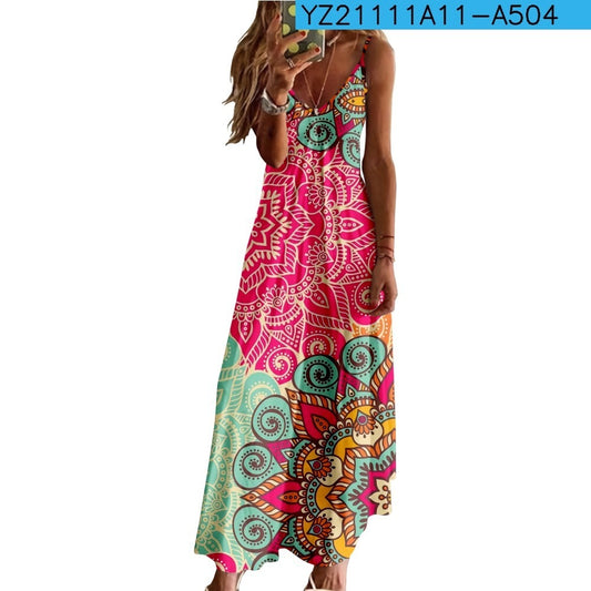 Waist-tight Bohemian Sling Slim Fit Dress