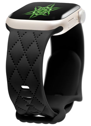 For Watch S9 Texture Silicone Butterfly Buckle Strap Compatible with Apple