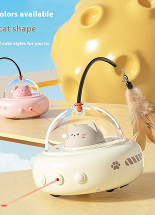 Smart Cat Toy Electric Teaser UFO Stick with Bell and Pointer