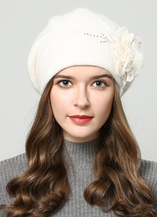 Rabbit Fur Knitted Woolen Cap