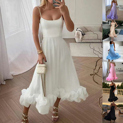 Suspenders Large Flower Swing Three-dimensional Dress