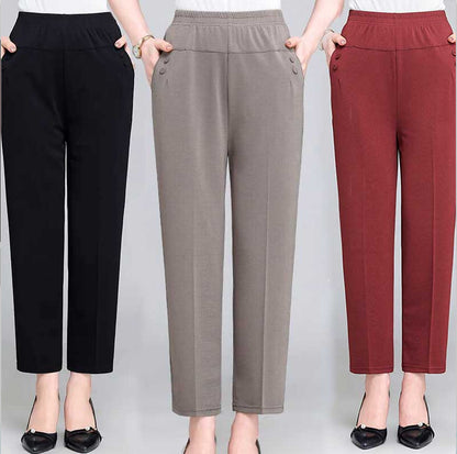 Ice Silk Thin Casual Straight-leg Cropped Pants