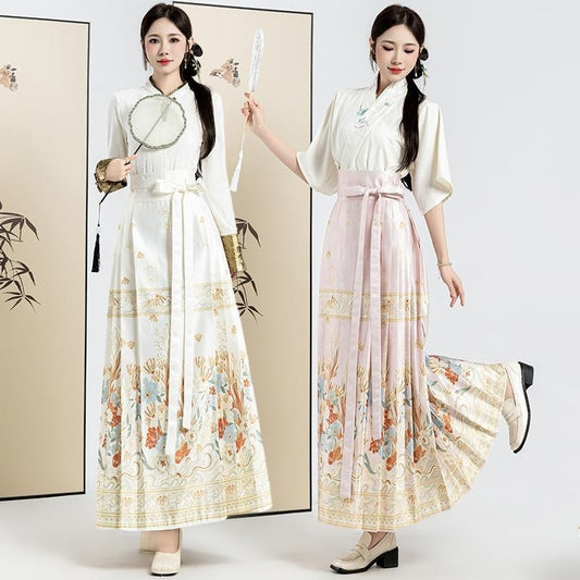 Graceful Personality Ethnic Style Hatchet Face Skirt